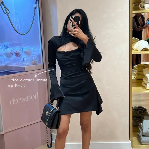 HOUSE OF CB 'Toira' Black Draped Corset Dress - Picture 5 of 9